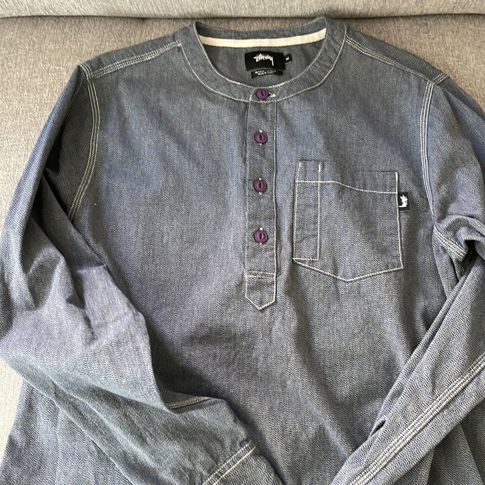 Stussy chambray henley